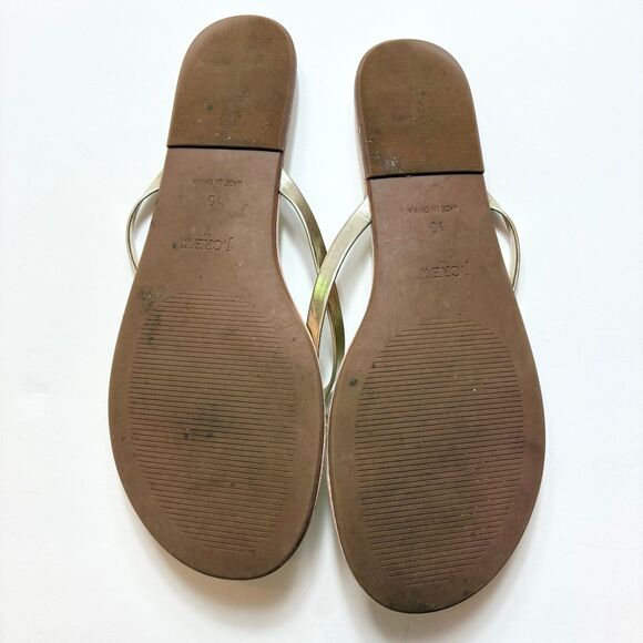 J Crew Metallic Gold Thong Sandals, Flip Flops Women’s Size 10 - Picture 2 of 3